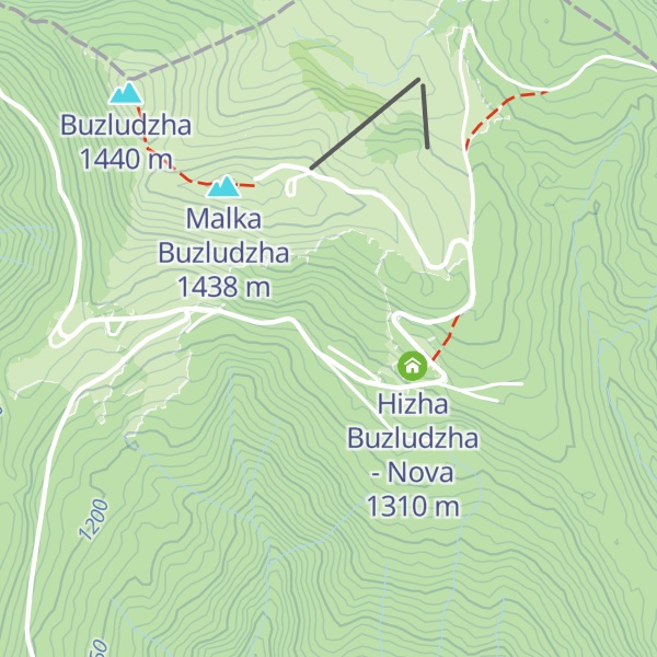 Map of Hizha Buzludzha - Stara