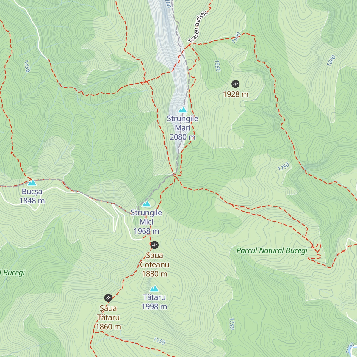 Refugiu Șaua Strunga map