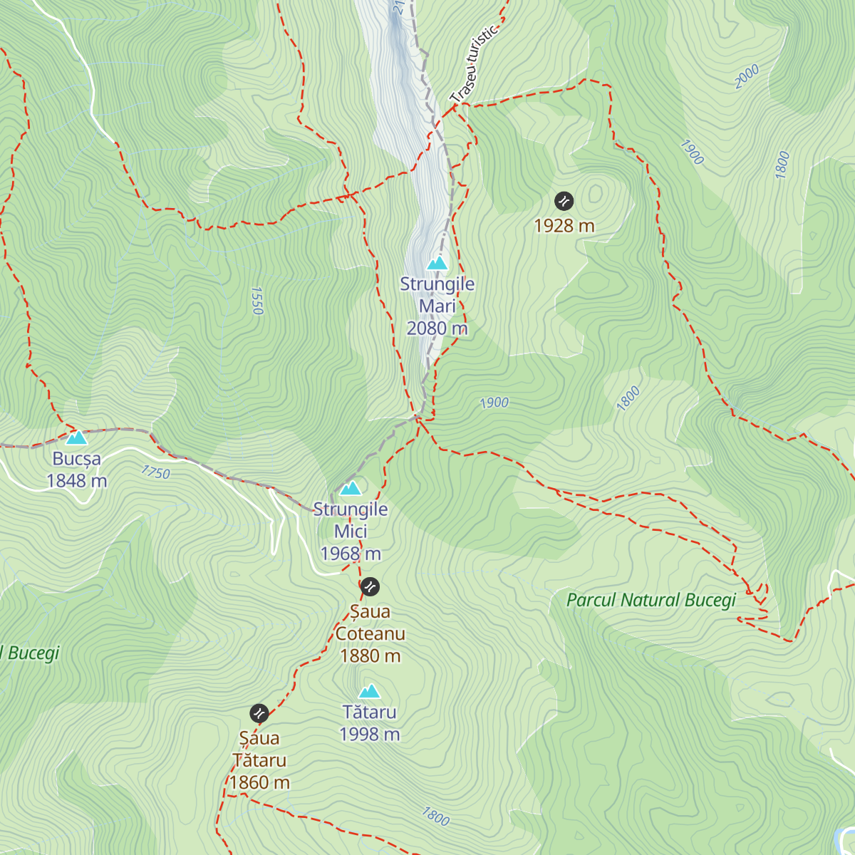 Refugiu Șaua Strunga map
