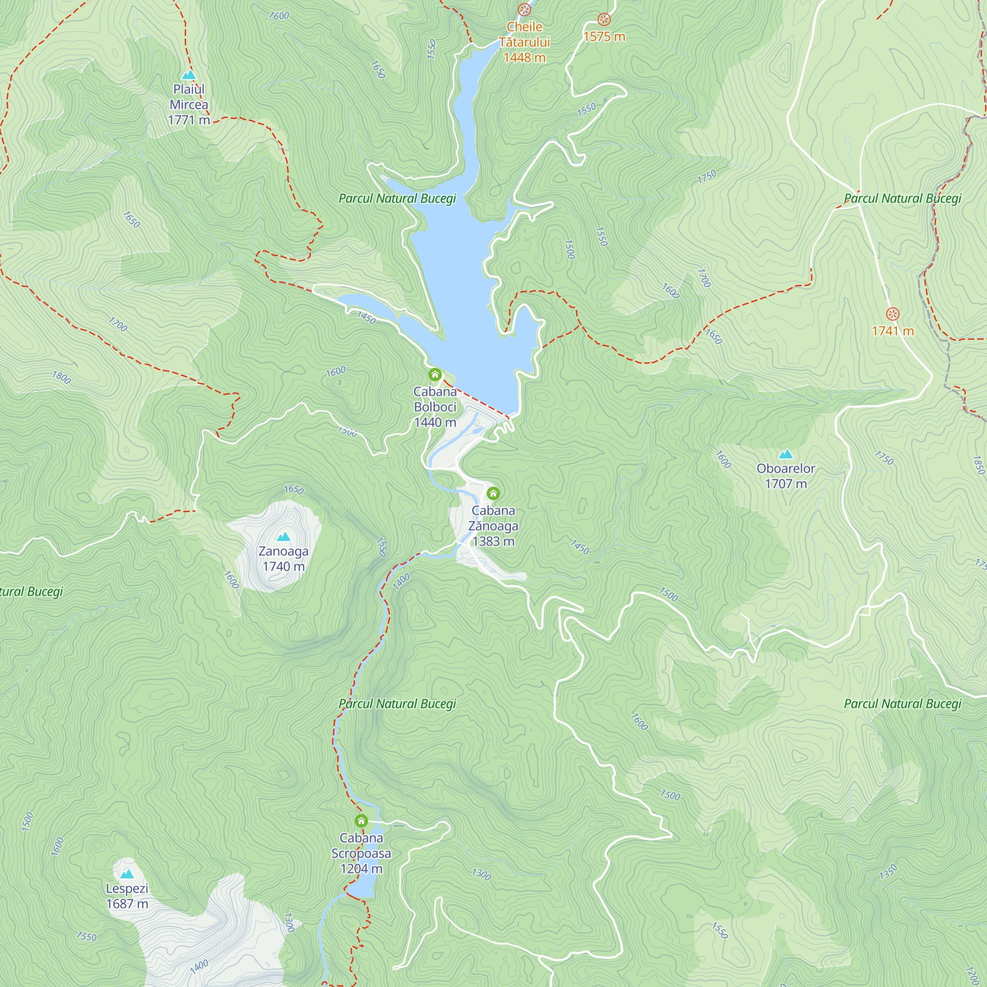 Cabana Zănoaga map
