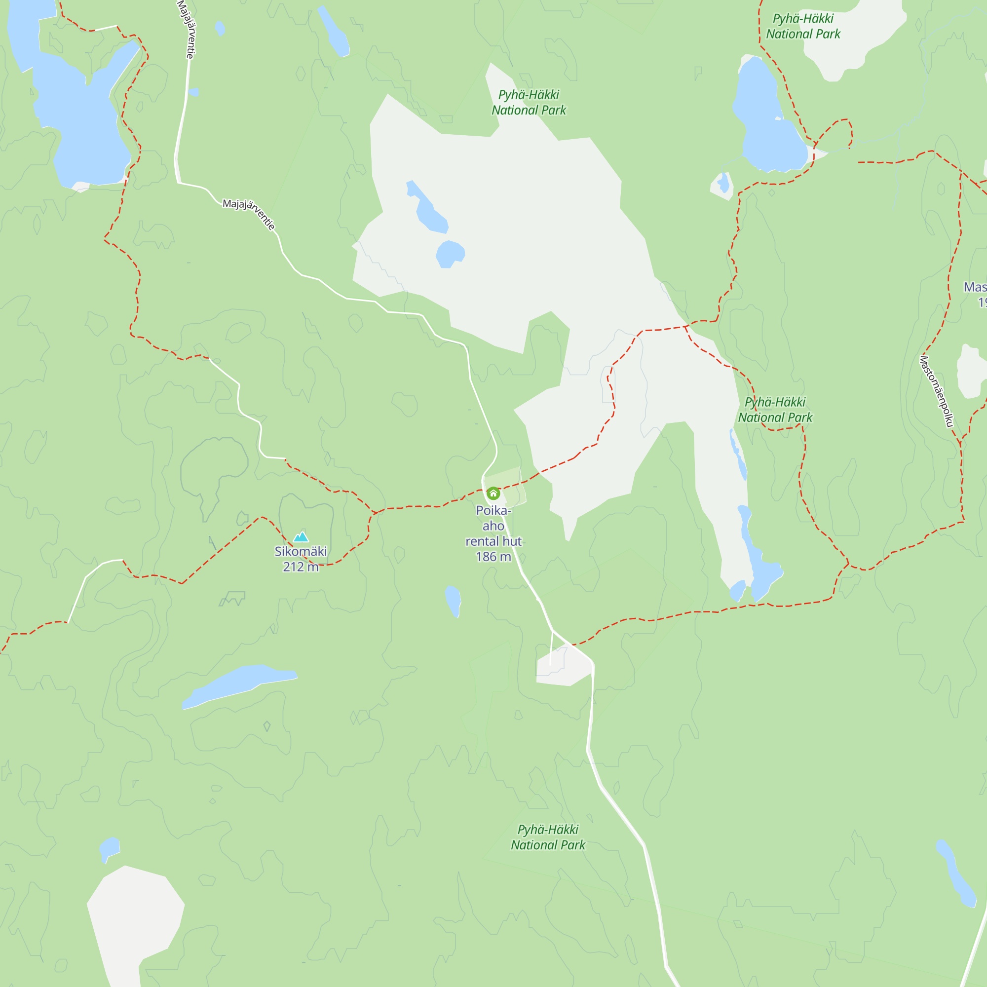 Poika-aho rental hut map