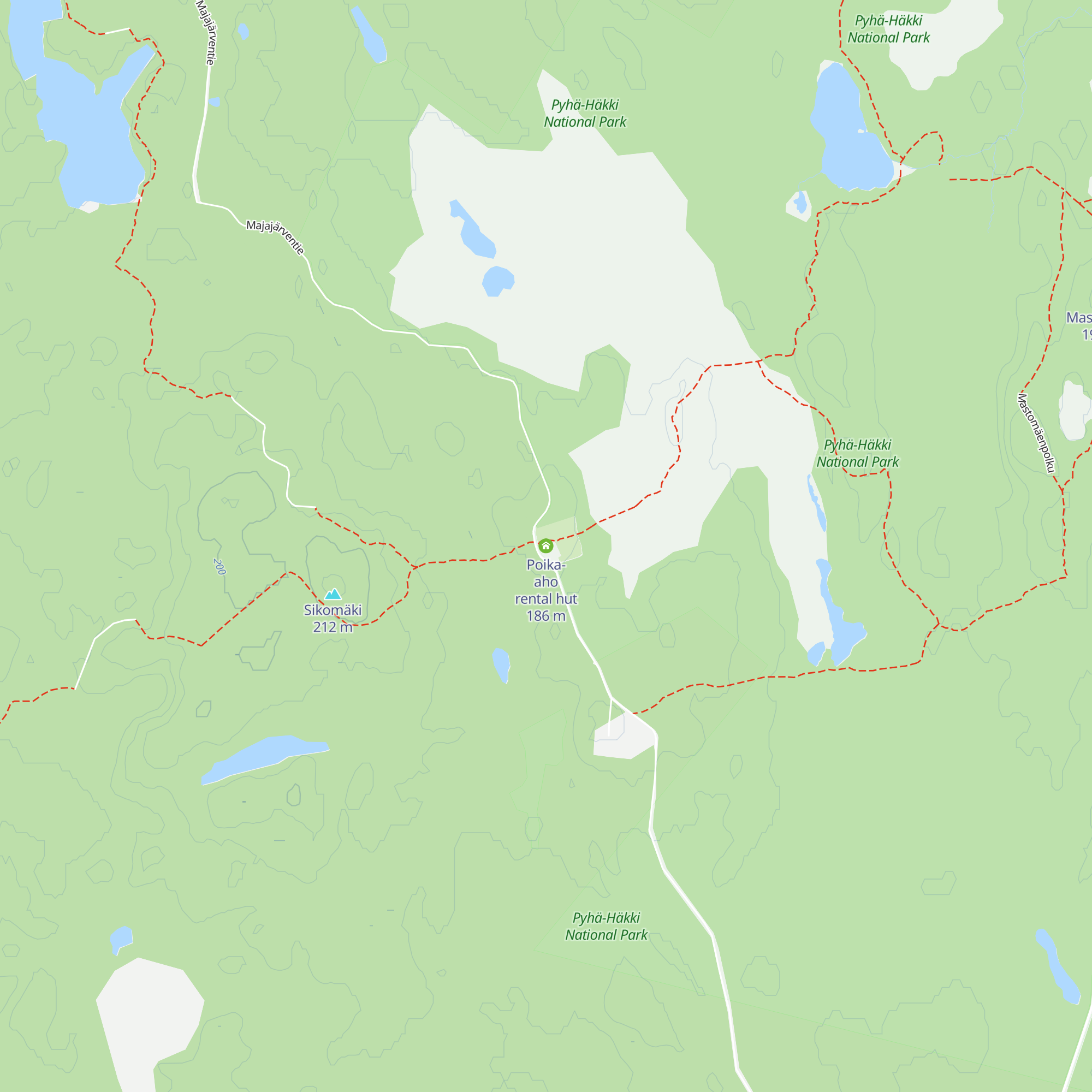 Poika-aho rental hut map