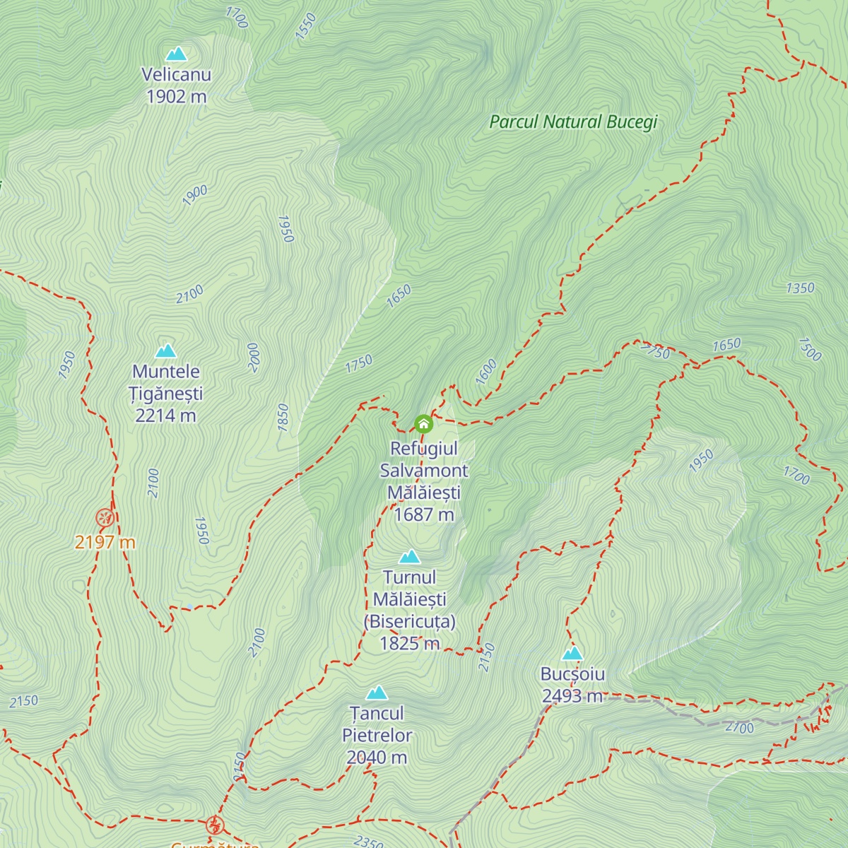 Refugiul Salvamont Mălăiești map