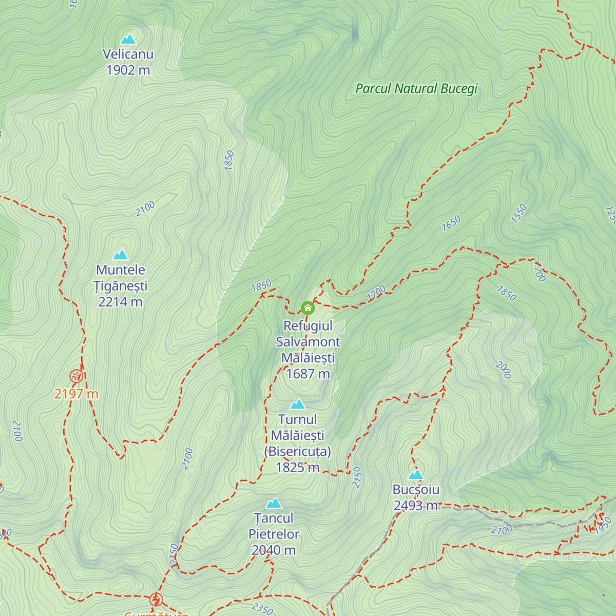 Refugiul Salvamont Mălăiești map