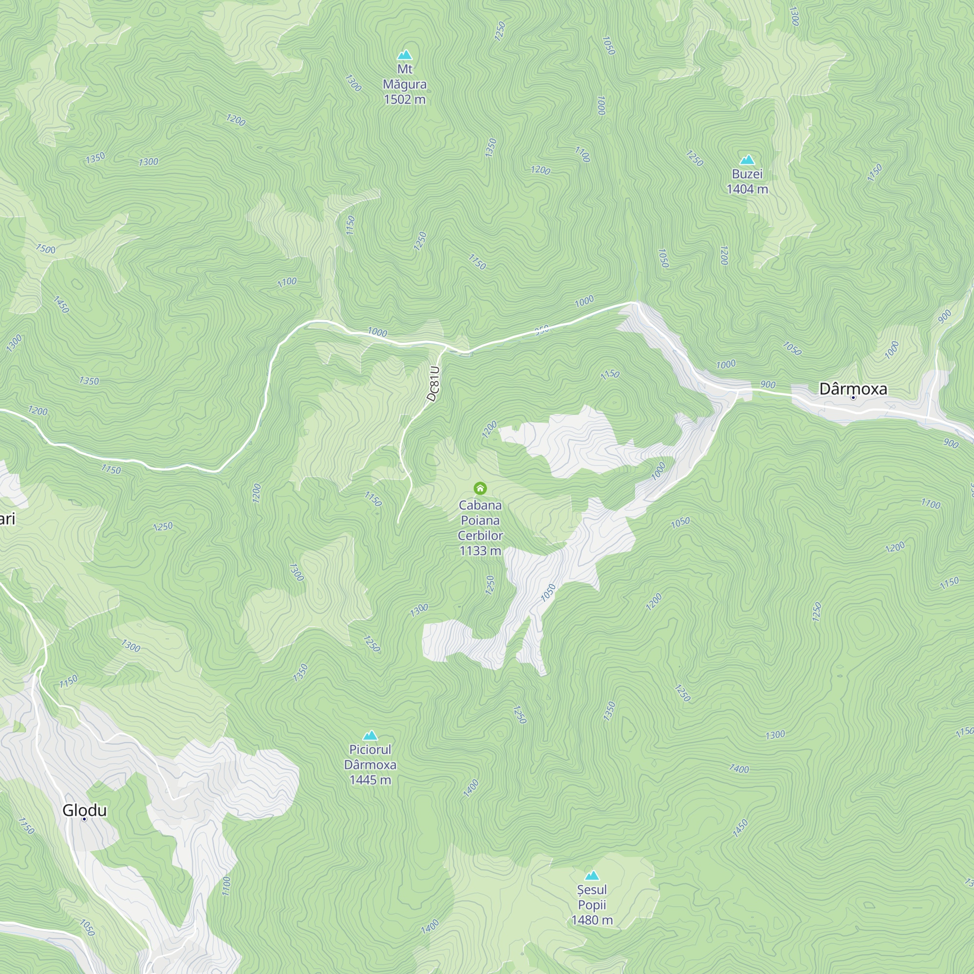 Cabana Glasul Cerbului map