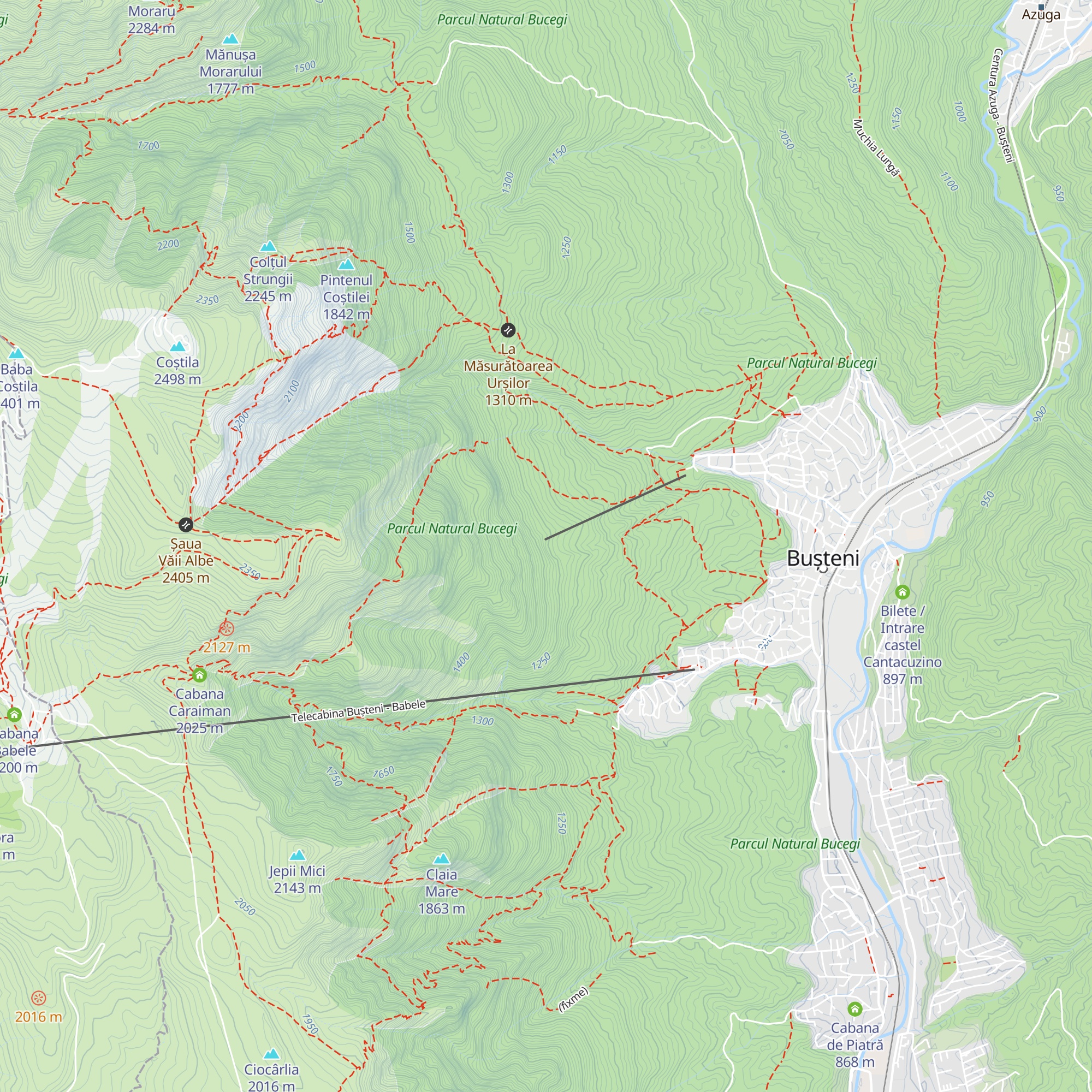 Cabana Kalinderu Plecare map