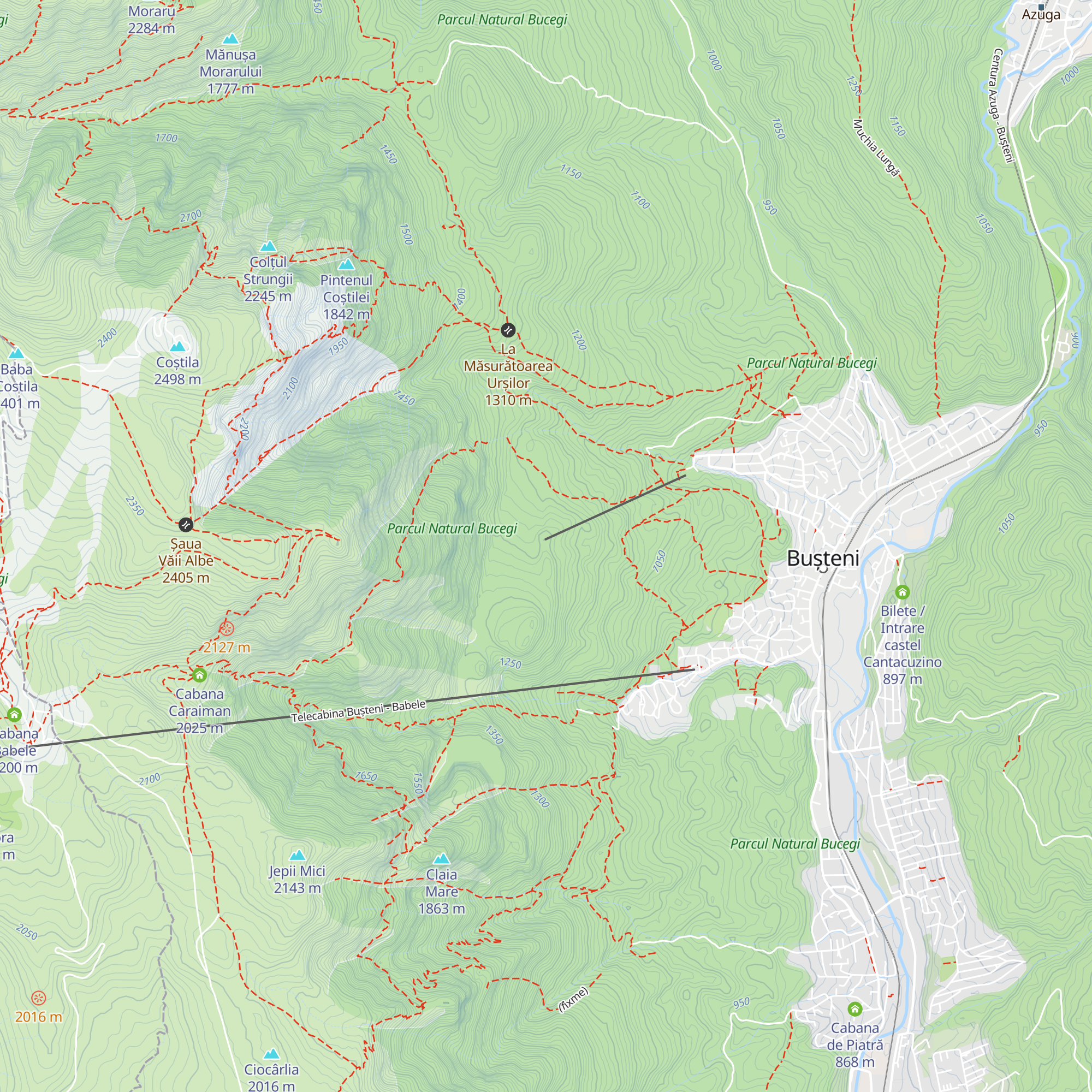 Cabana Kalinderu Plecare map