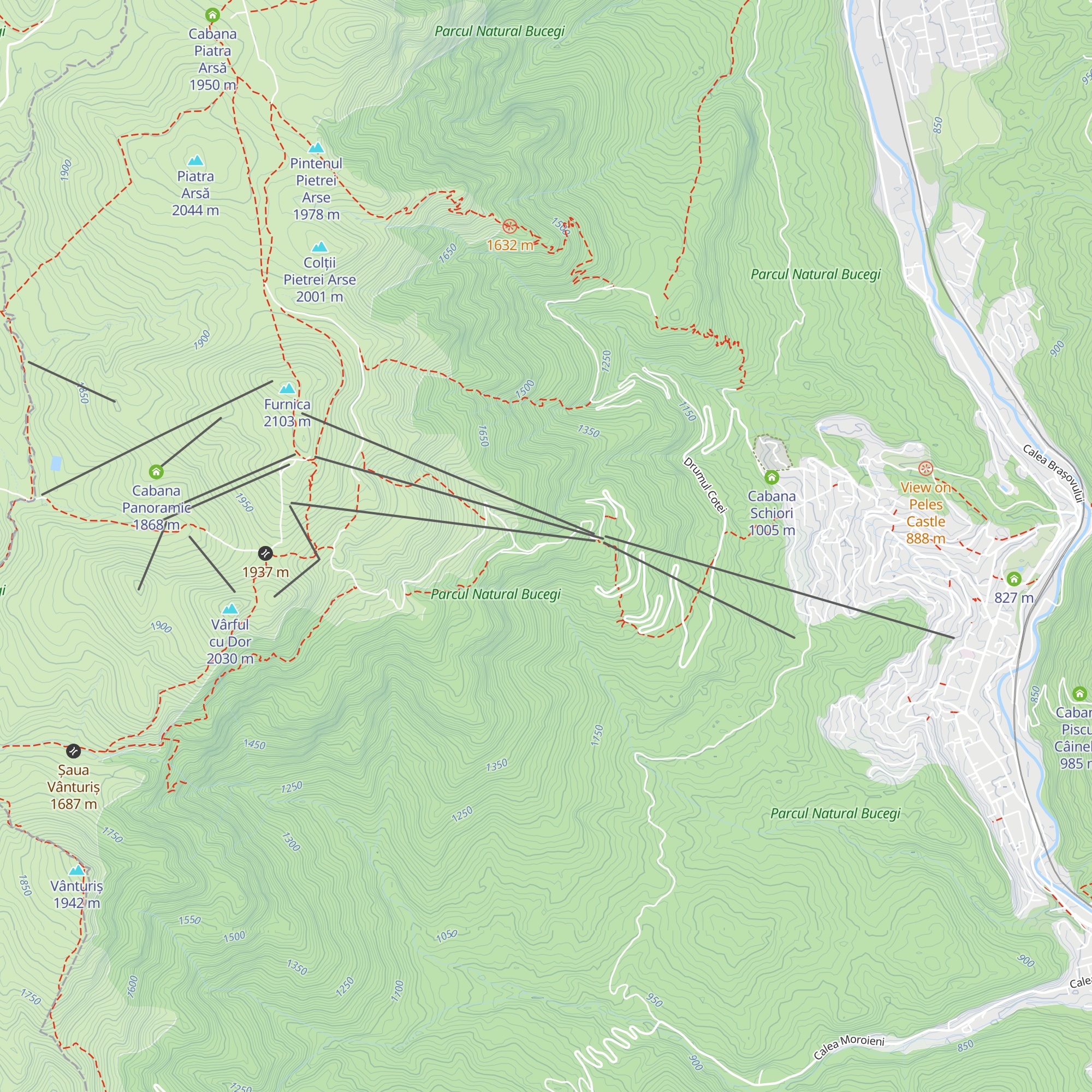 Refugiu Cota 1500 map