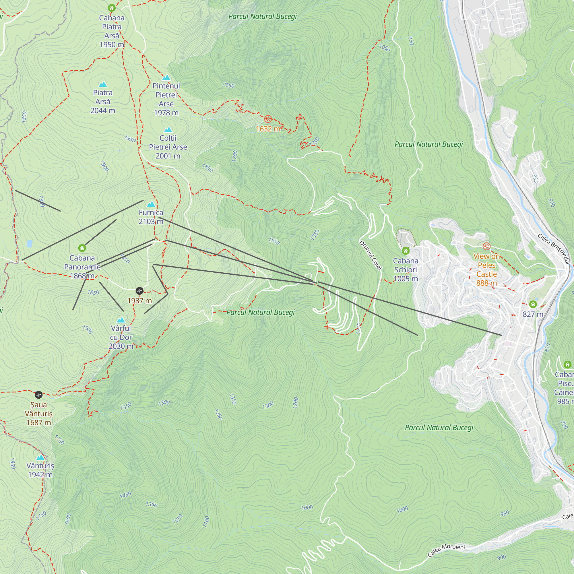 Refugiu Cota 1500 map