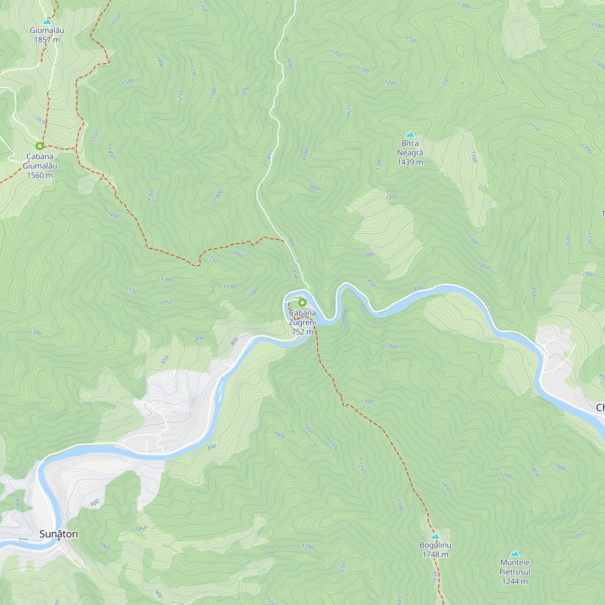 Cabana Zugreni map