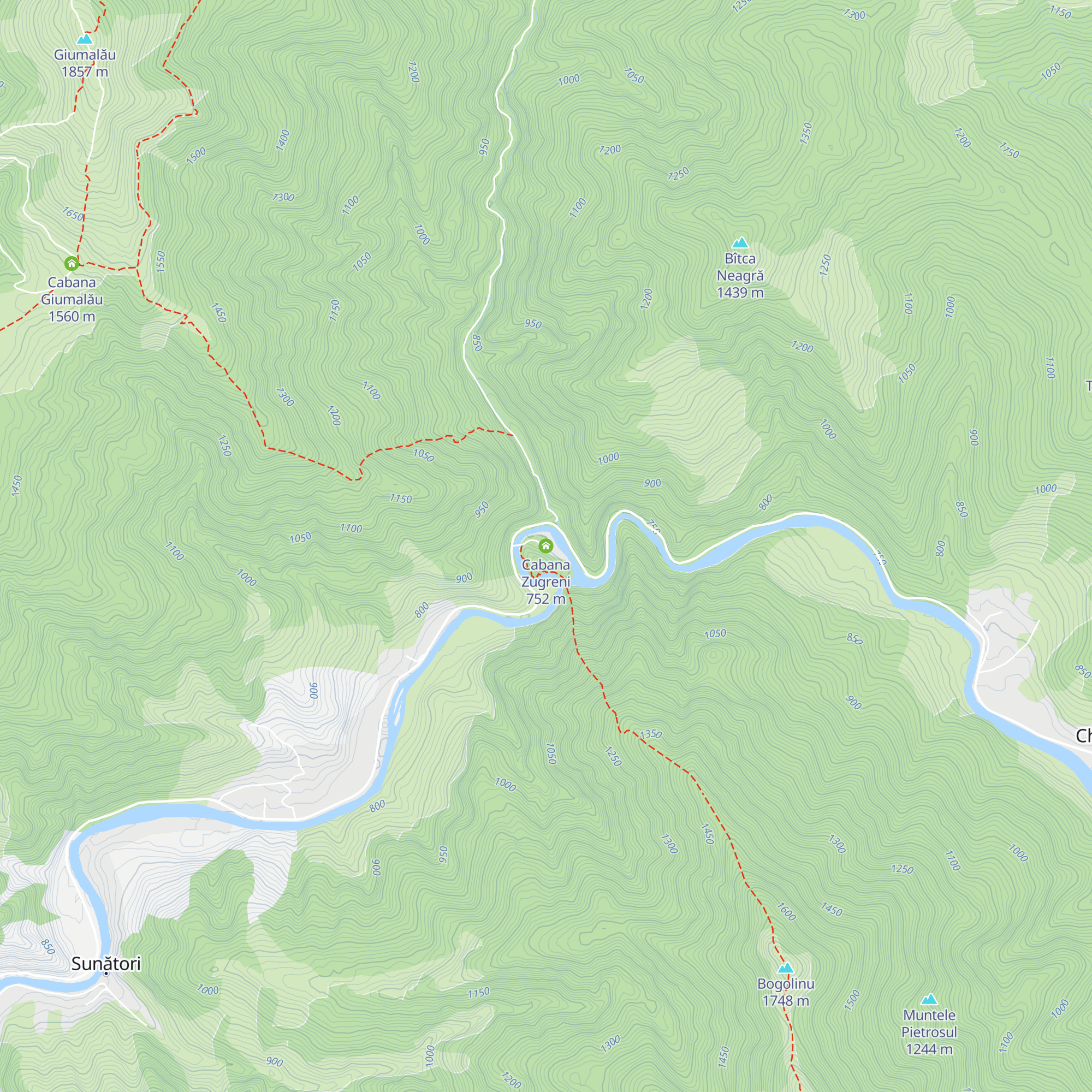 Cabana Zugreni map