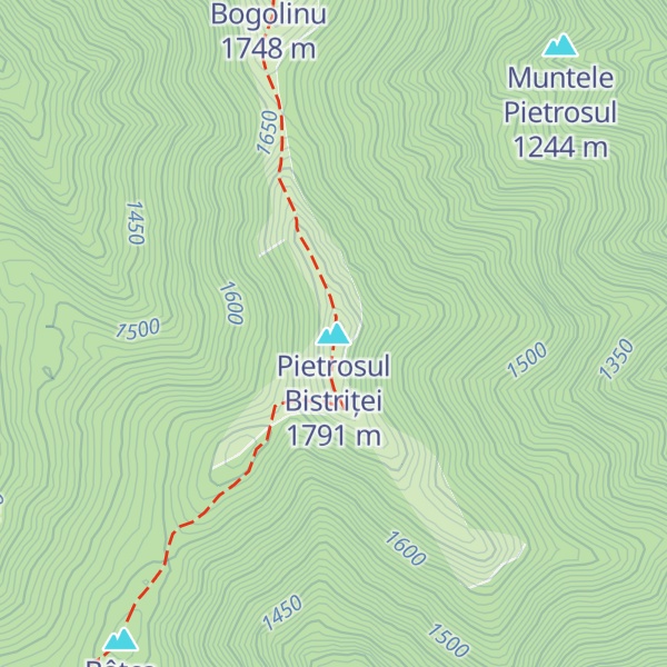 Map of Pietrosul Bistriței