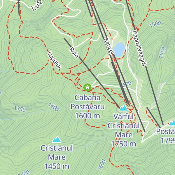 Map of Cabana Postăvaru