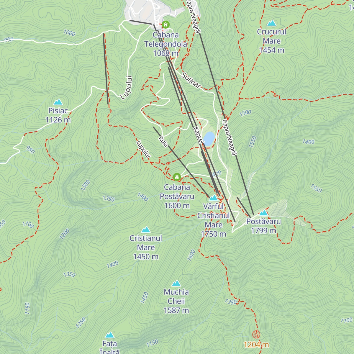 Cabana Postăvaru map