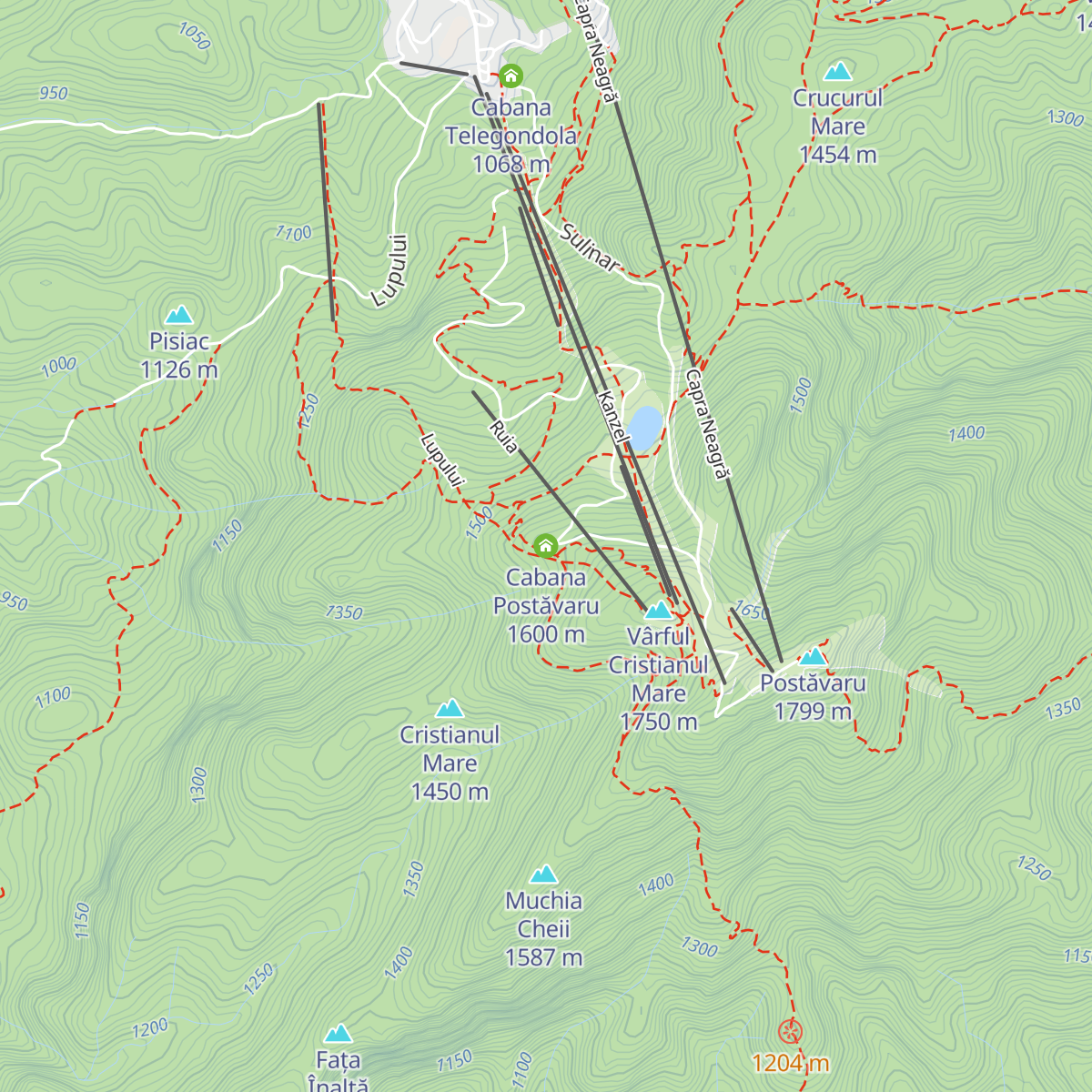 Cabana Postăvaru map
