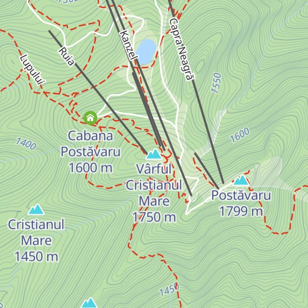 Map of Vârful Cristianul Mare