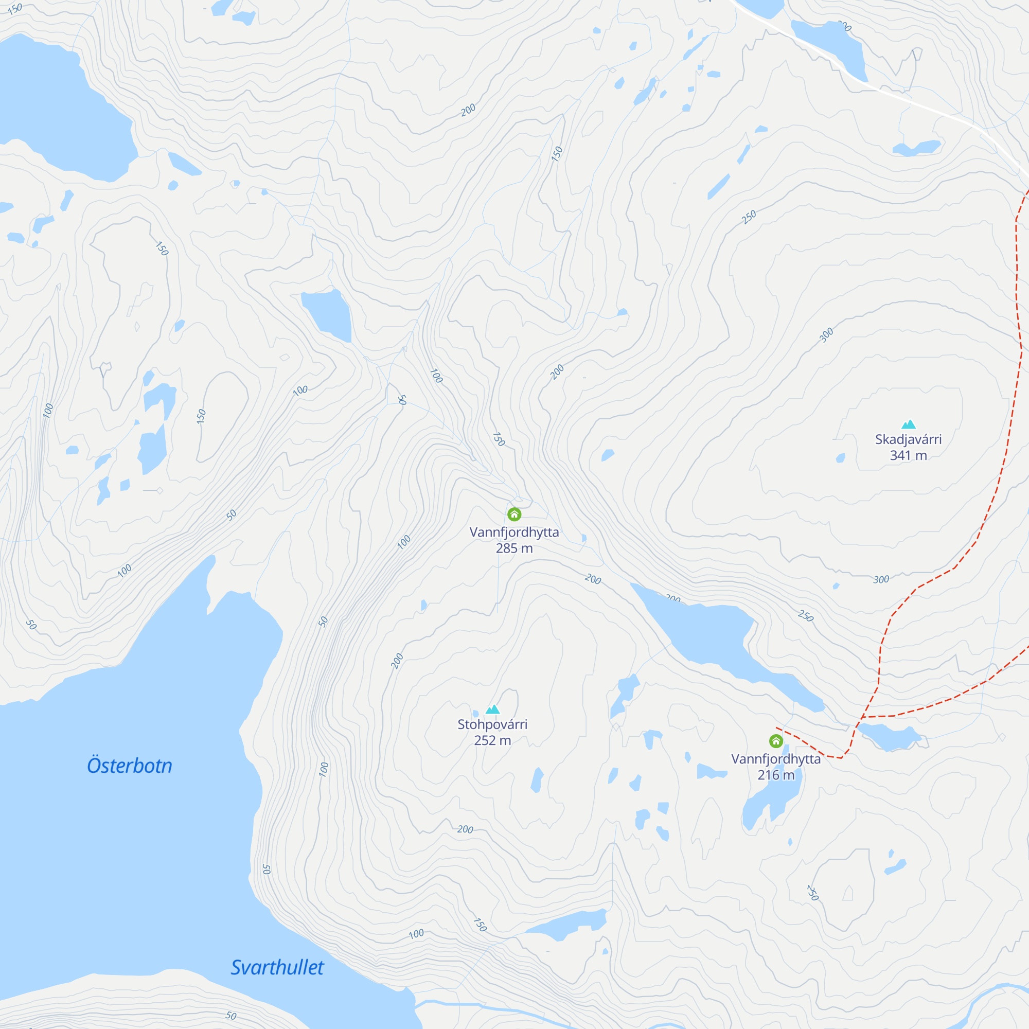Vannfjordhytta map