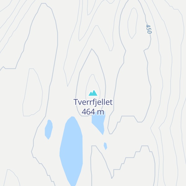 Map of Tverrfjellet