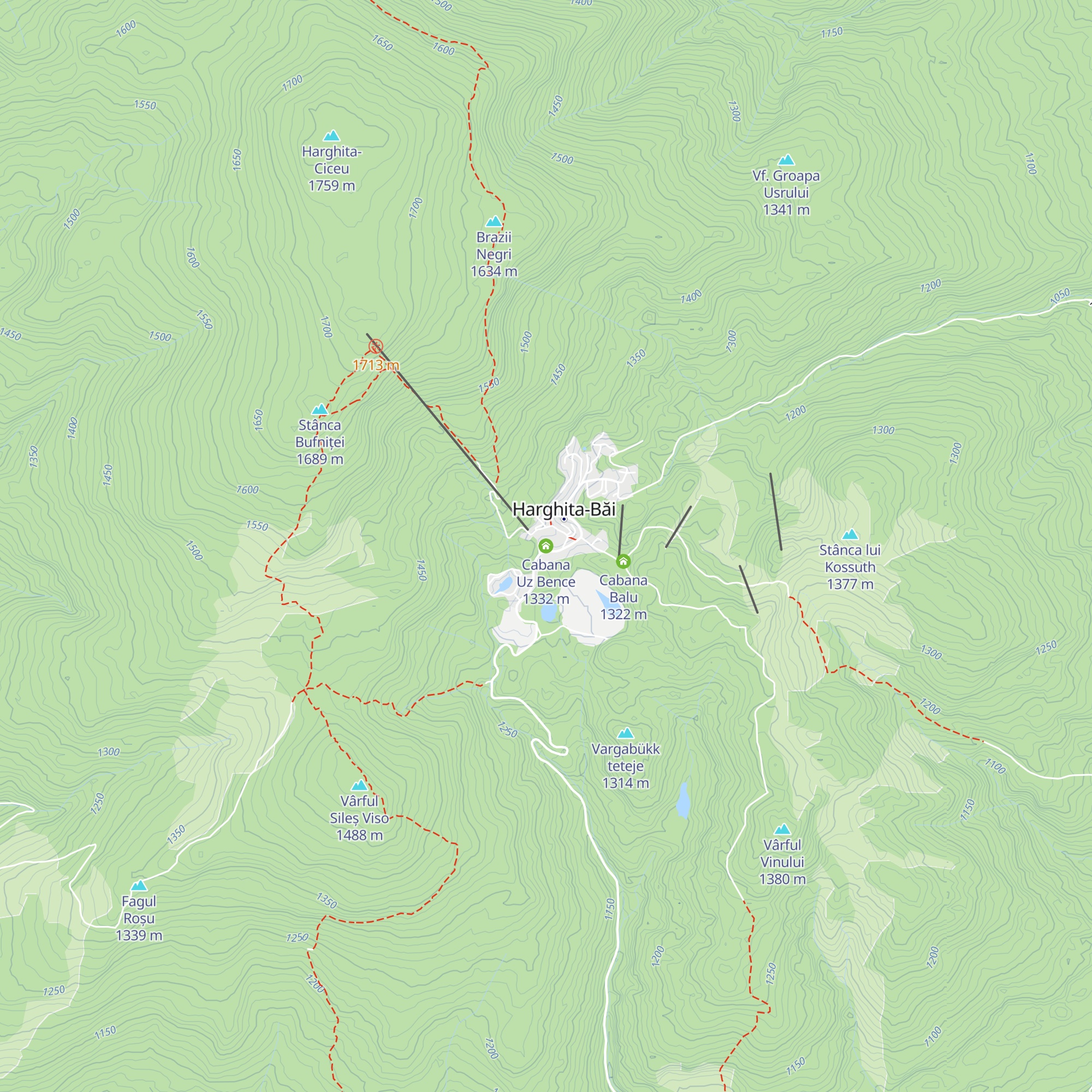 Cabana Uz Bence map