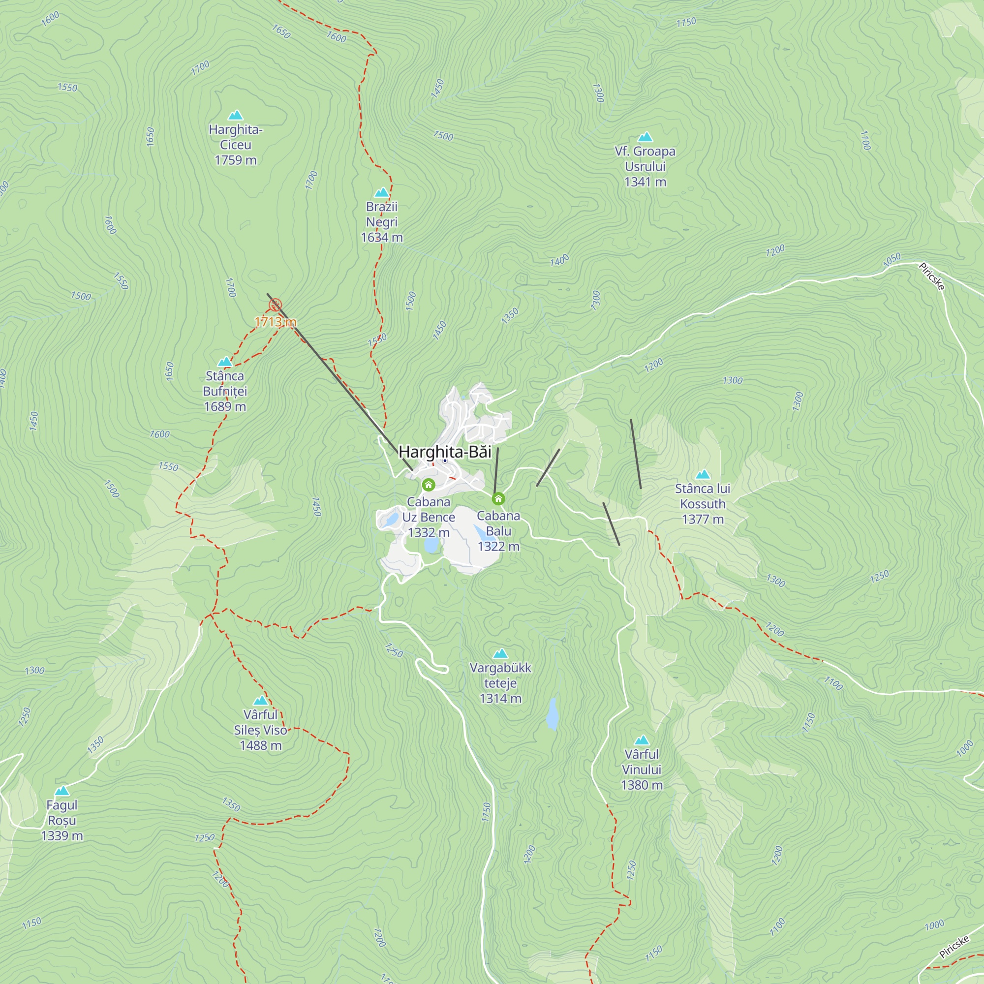 Cabana Piatra Bufniței map