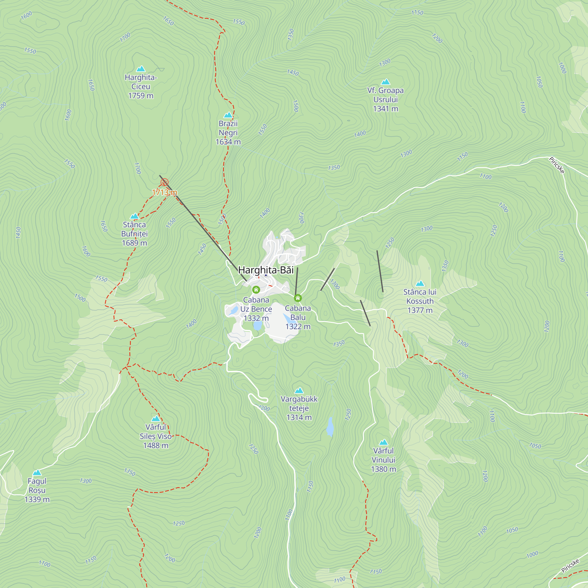 Cabana Piatra Bufniței map