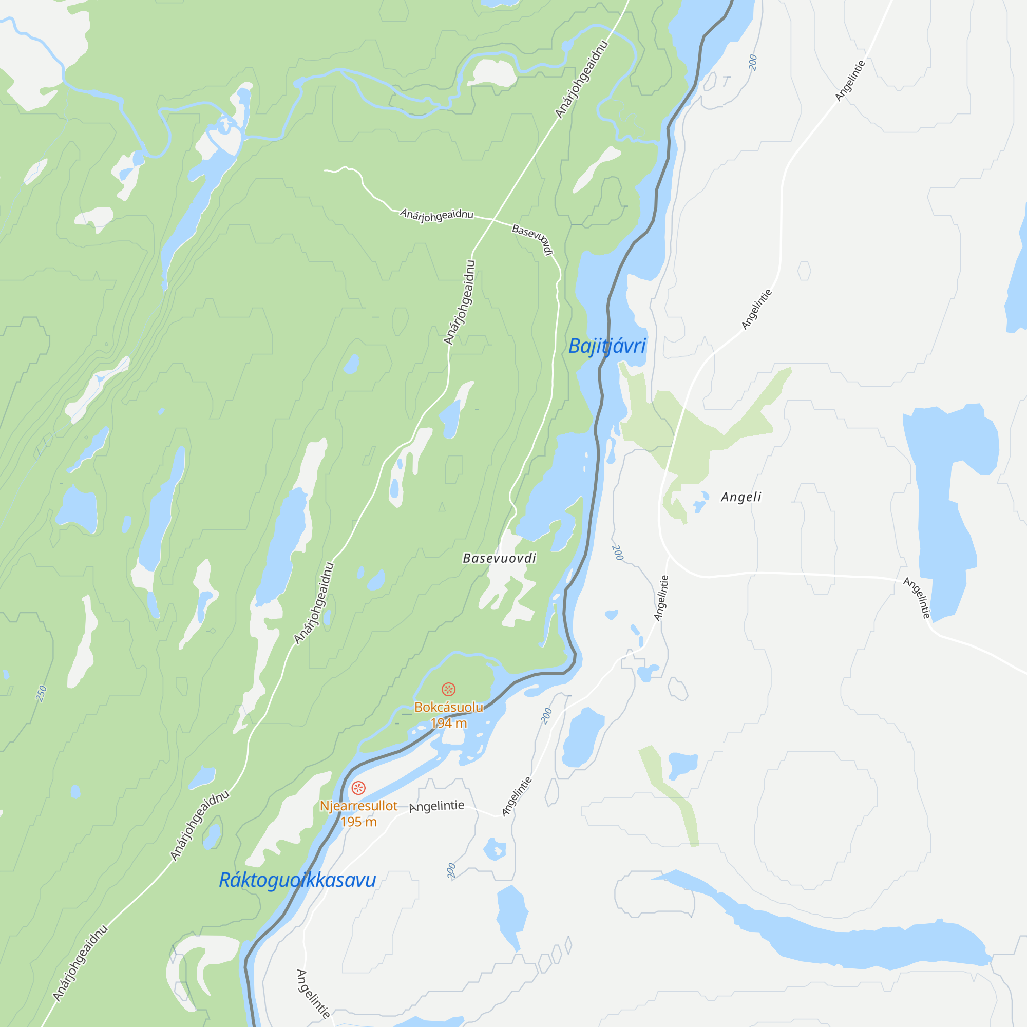 Basevuovdi fjellstue map