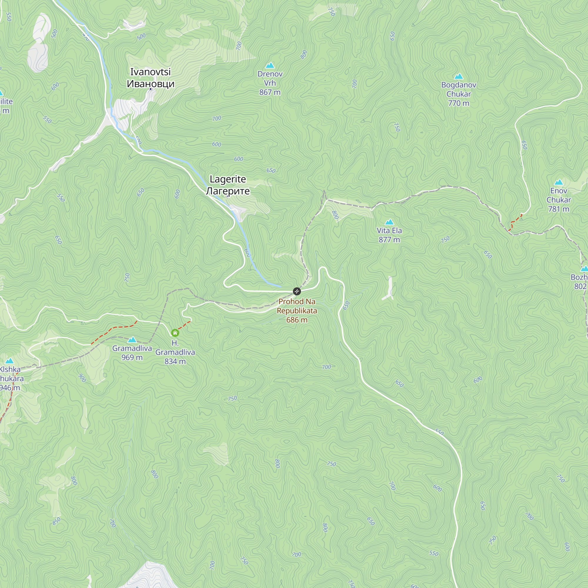H. Predela map