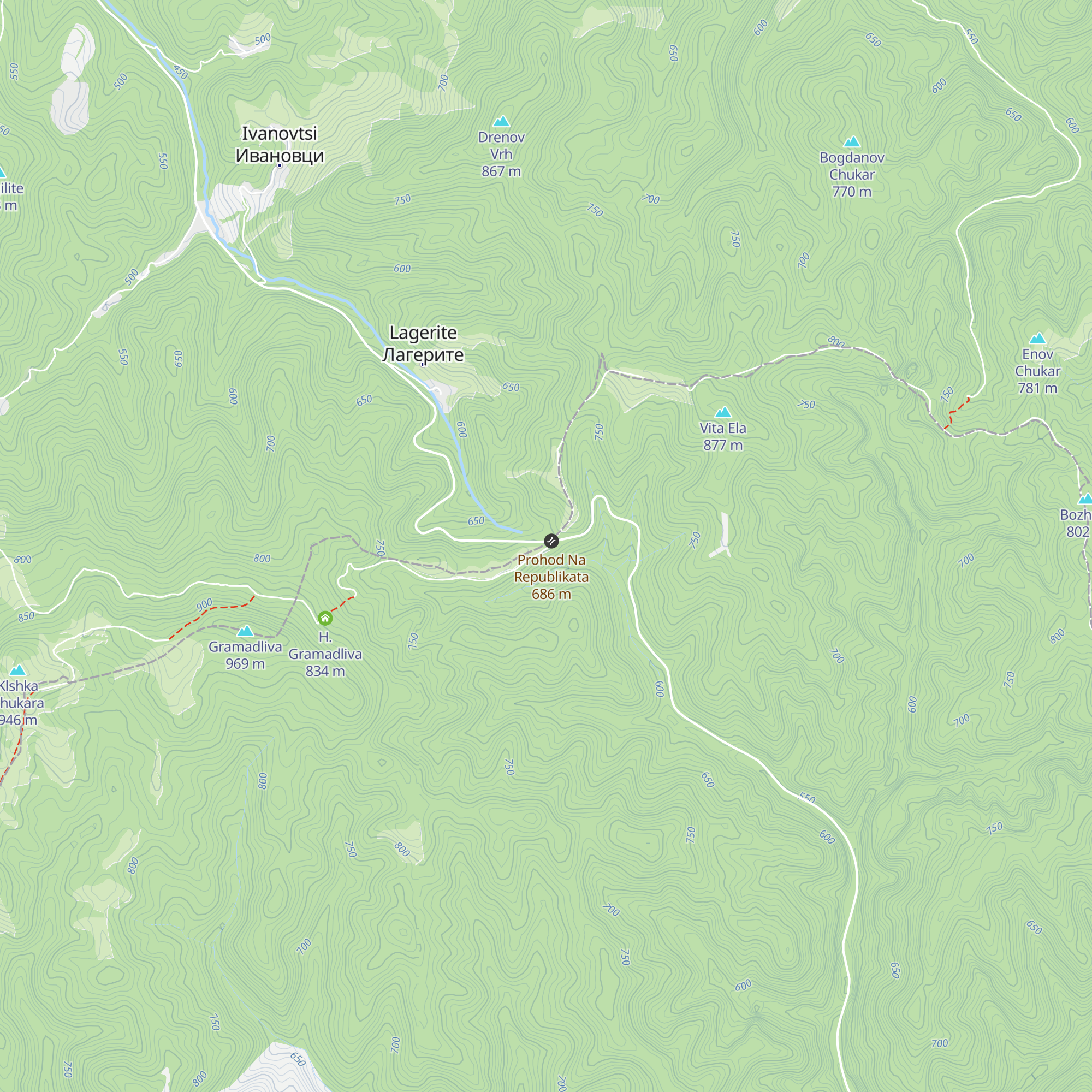 H. Predela map
