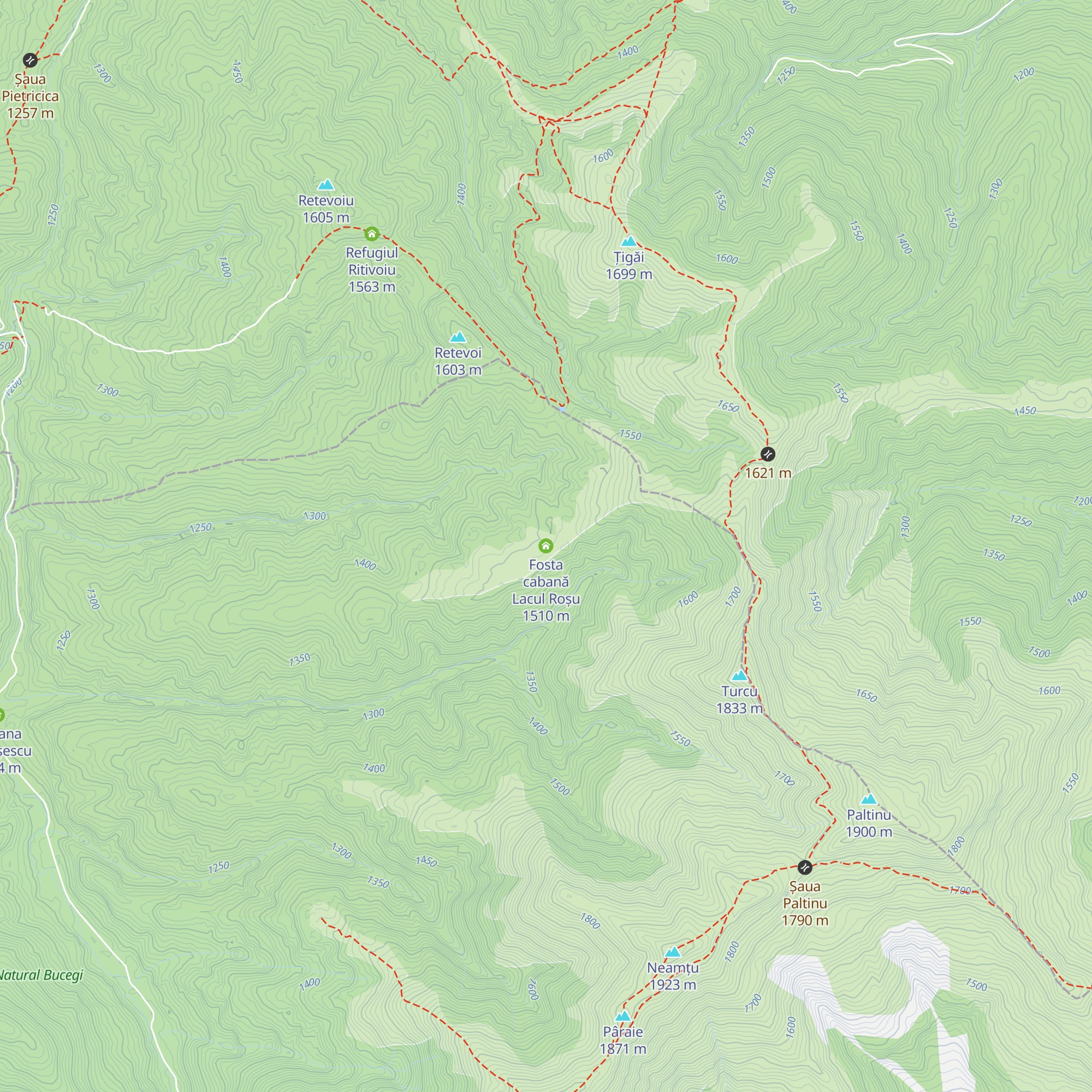 Fosta cabană Lacul Roșu map