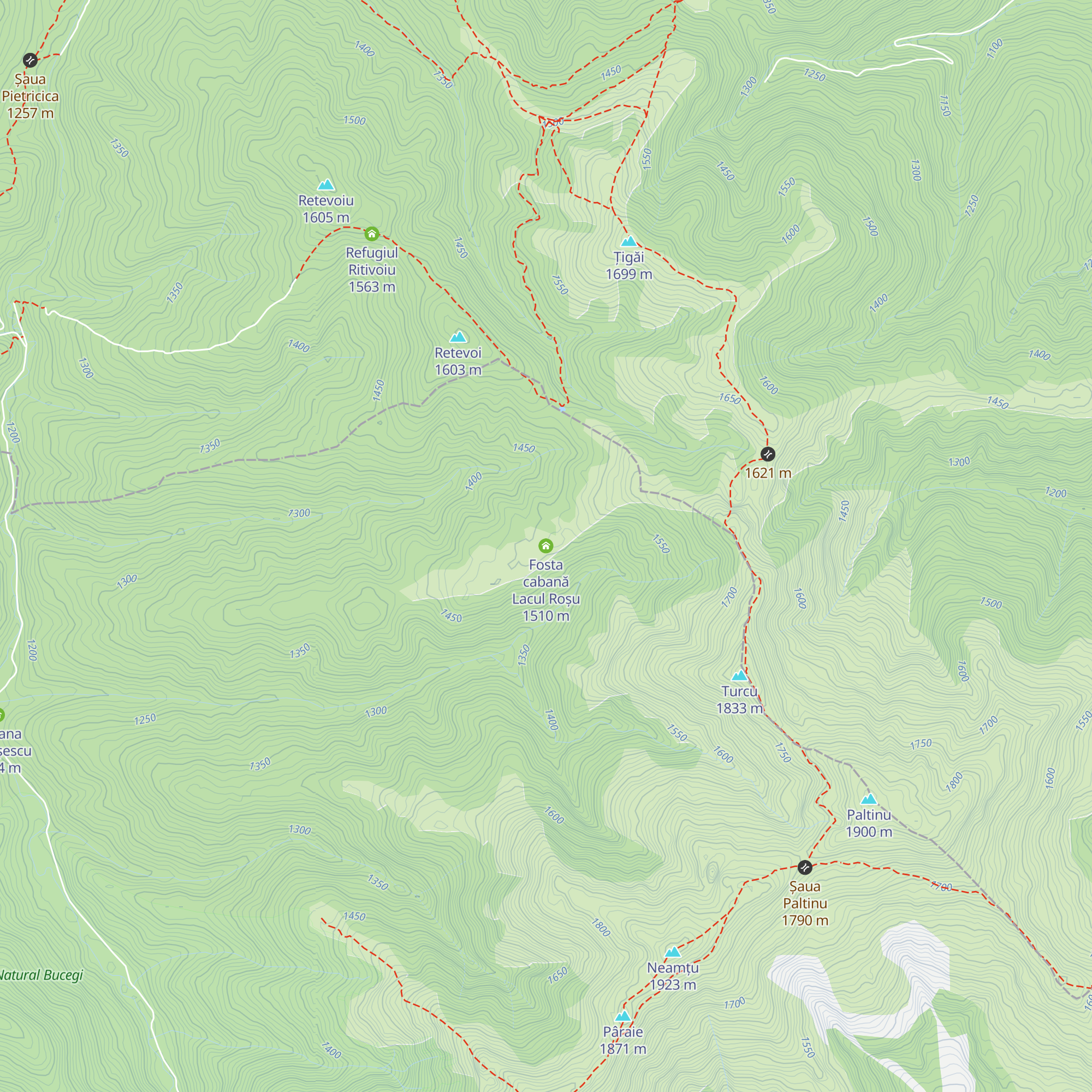 Fosta cabană Lacul Roșu map