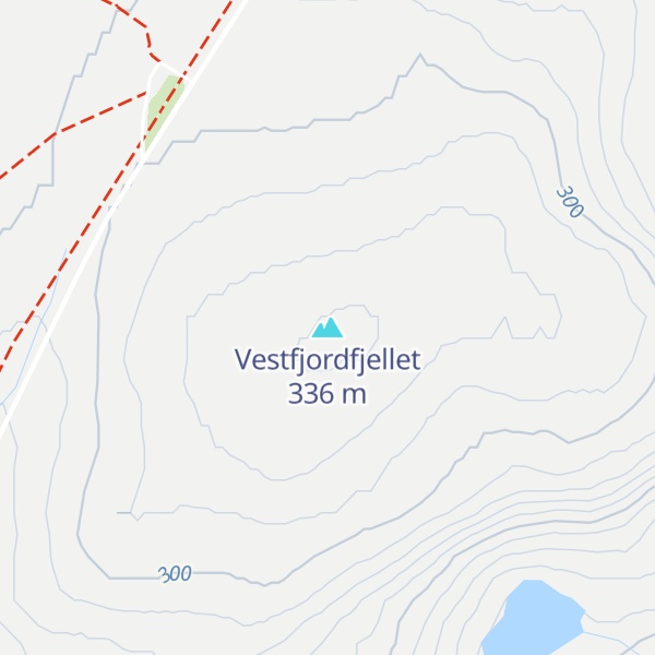 Map of Vestfjordfjellet