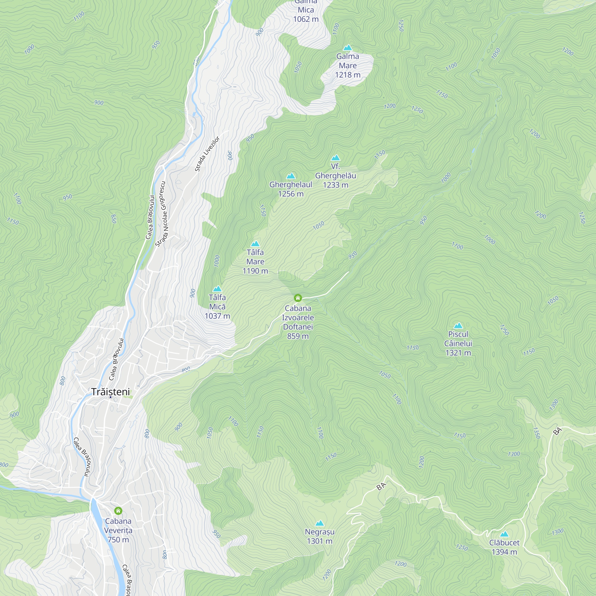 Cabana Izvoarele Doftanei map