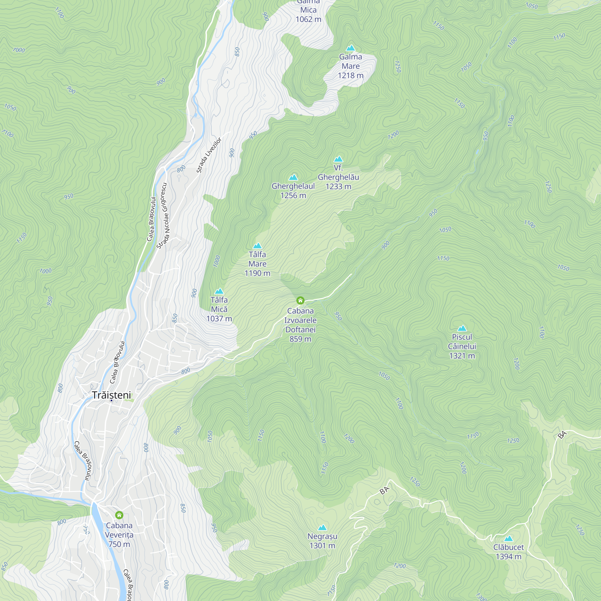 Cabana Izvoarele Doftanei map