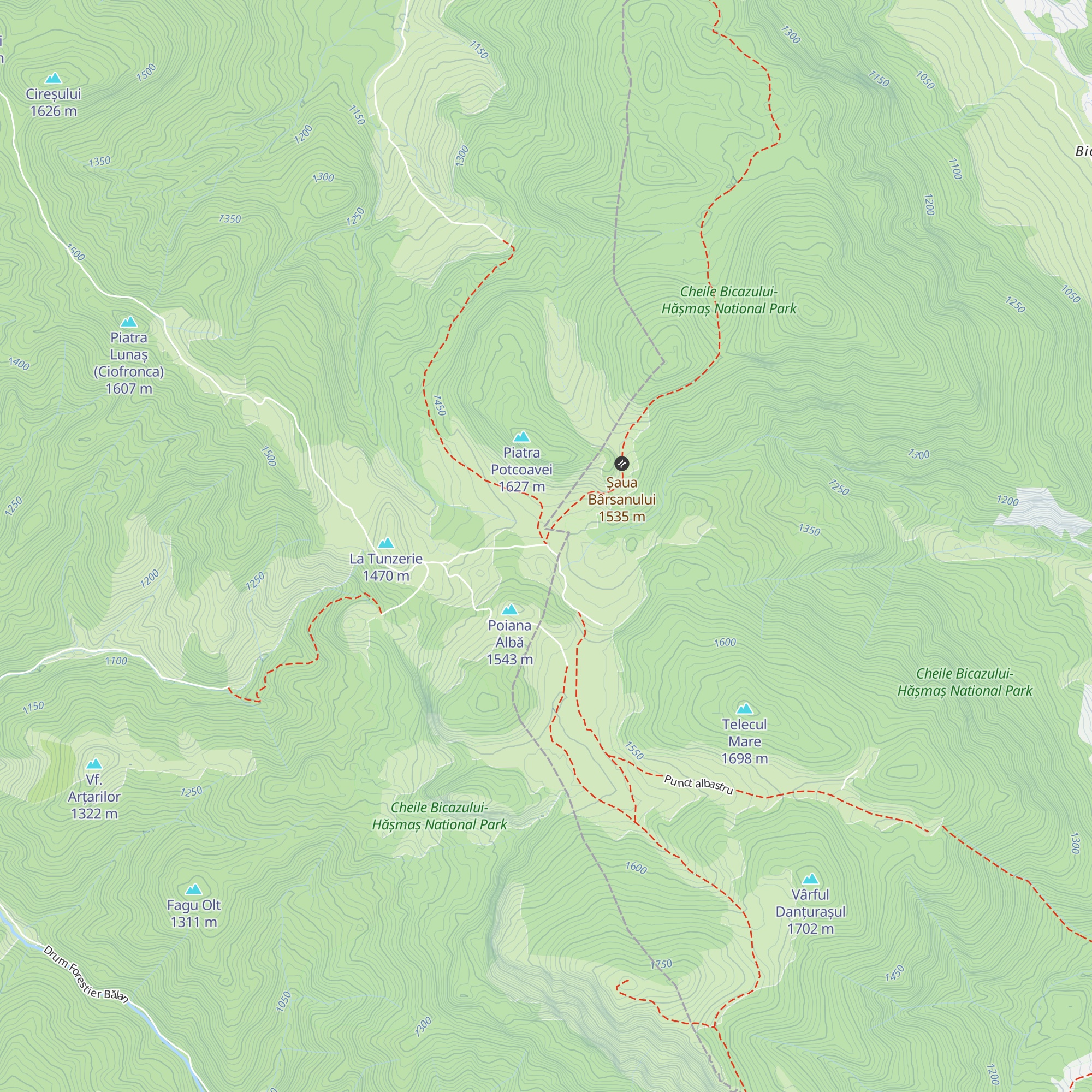 Refugiul Poiana Albă map