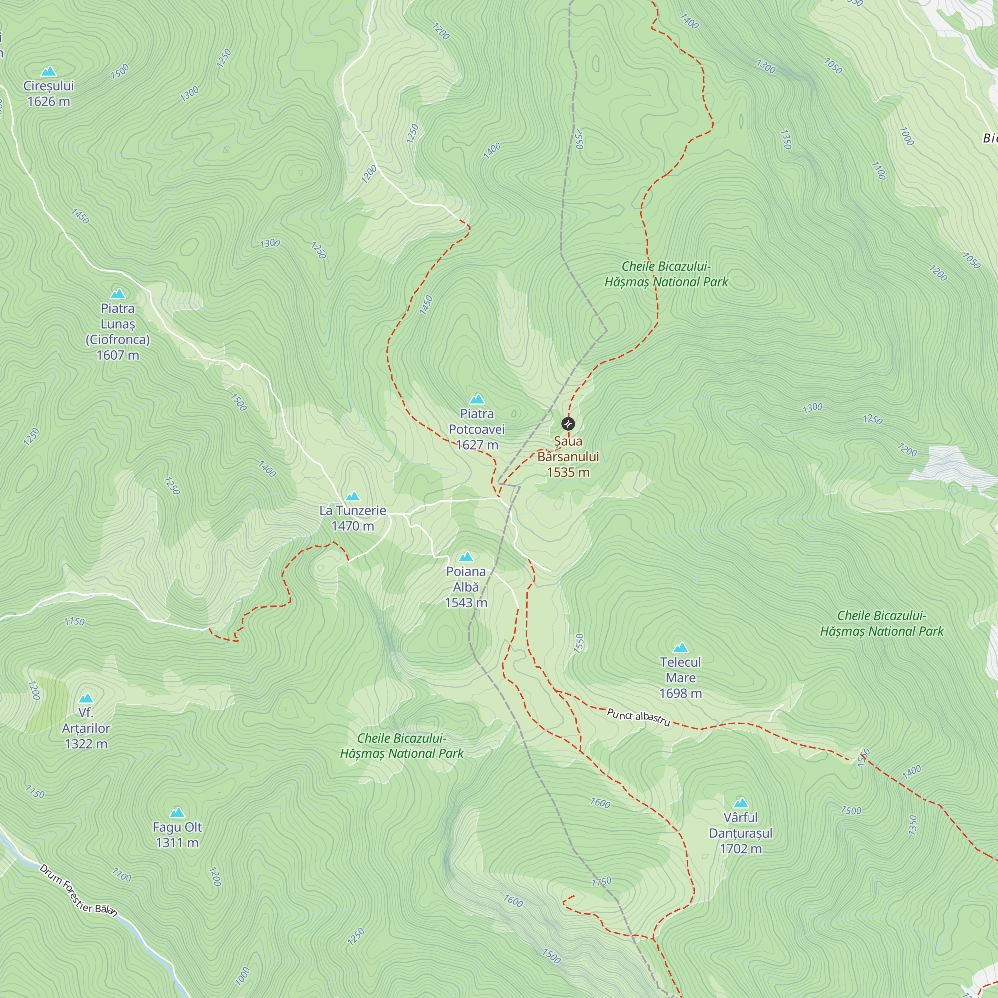 Refugiul Poiana Albă map