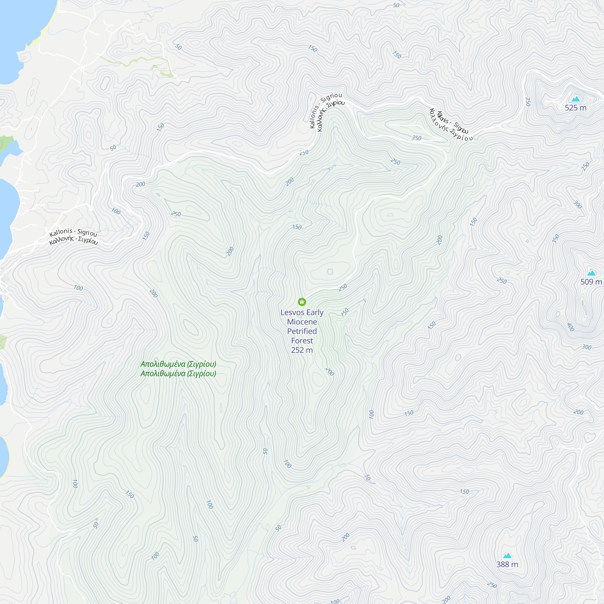 Lesvos Early Miocene Petrified Forest map