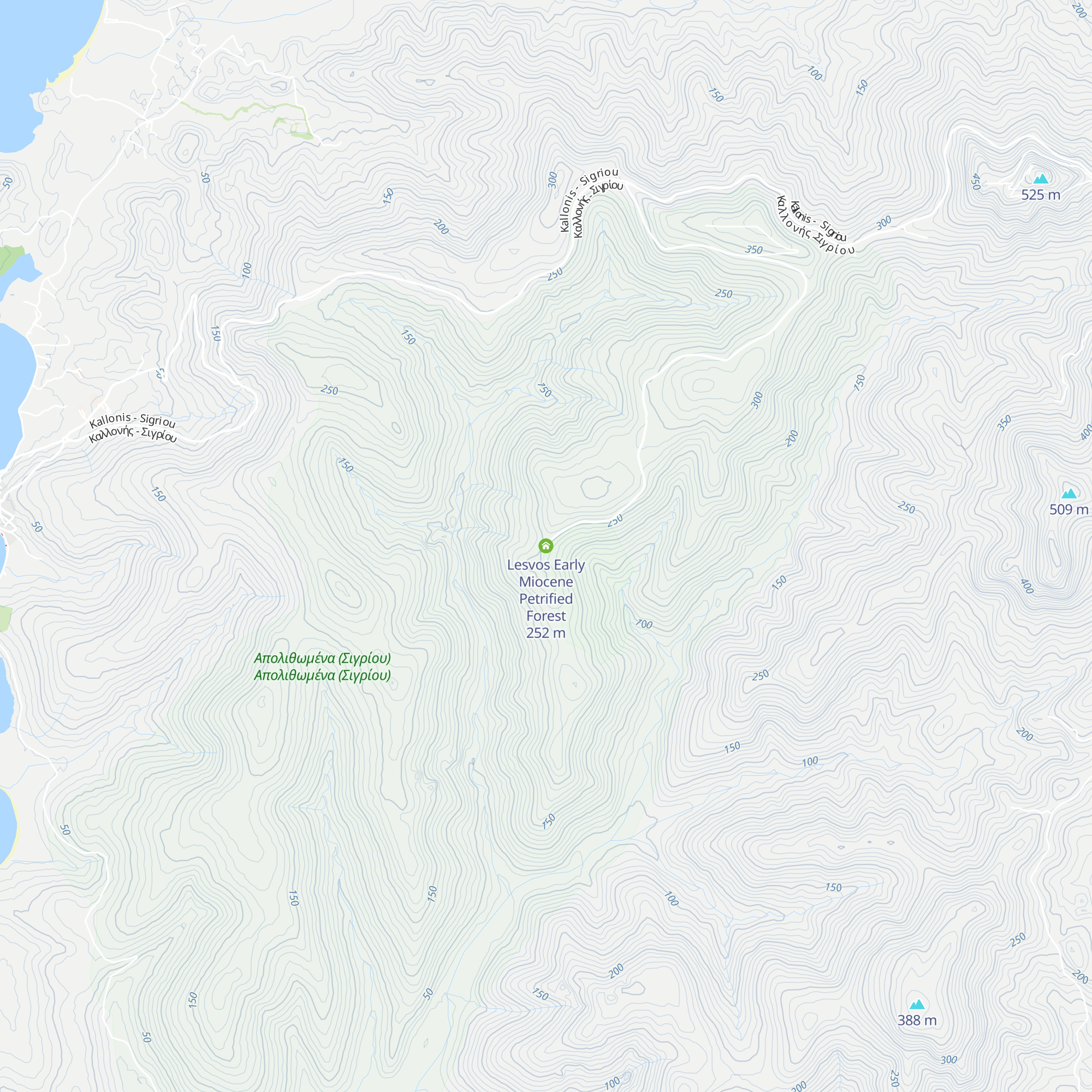 Lesvos Early Miocene Petrified Forest map