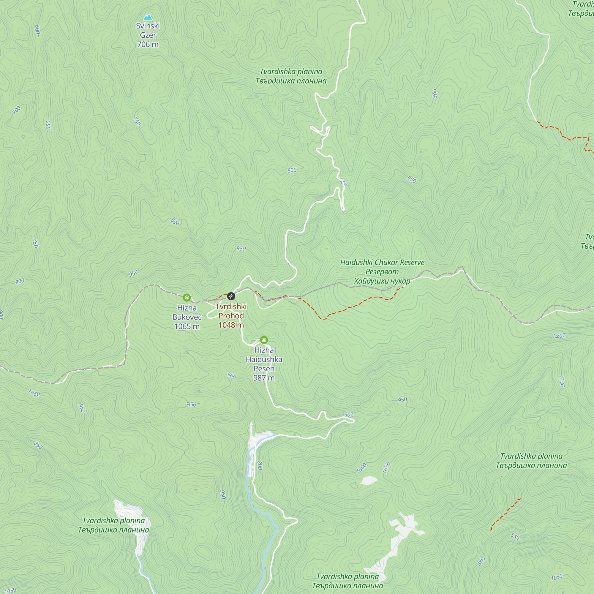 Hizha Gorski Dom Tvrdica map