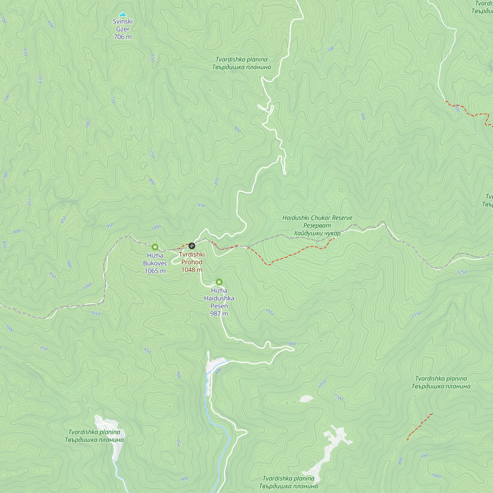 Hizha Gorski Dom Tvrdica map