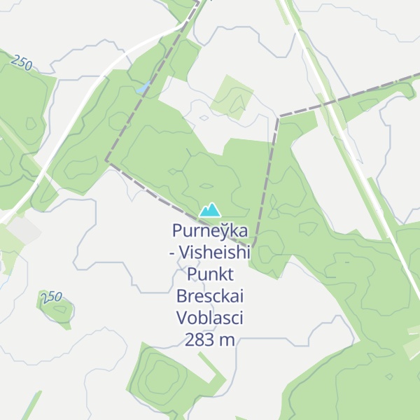 Map of Purneўka - Visheishi Punkt Bresckai Voblasci