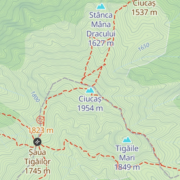 Map of Ciucaș