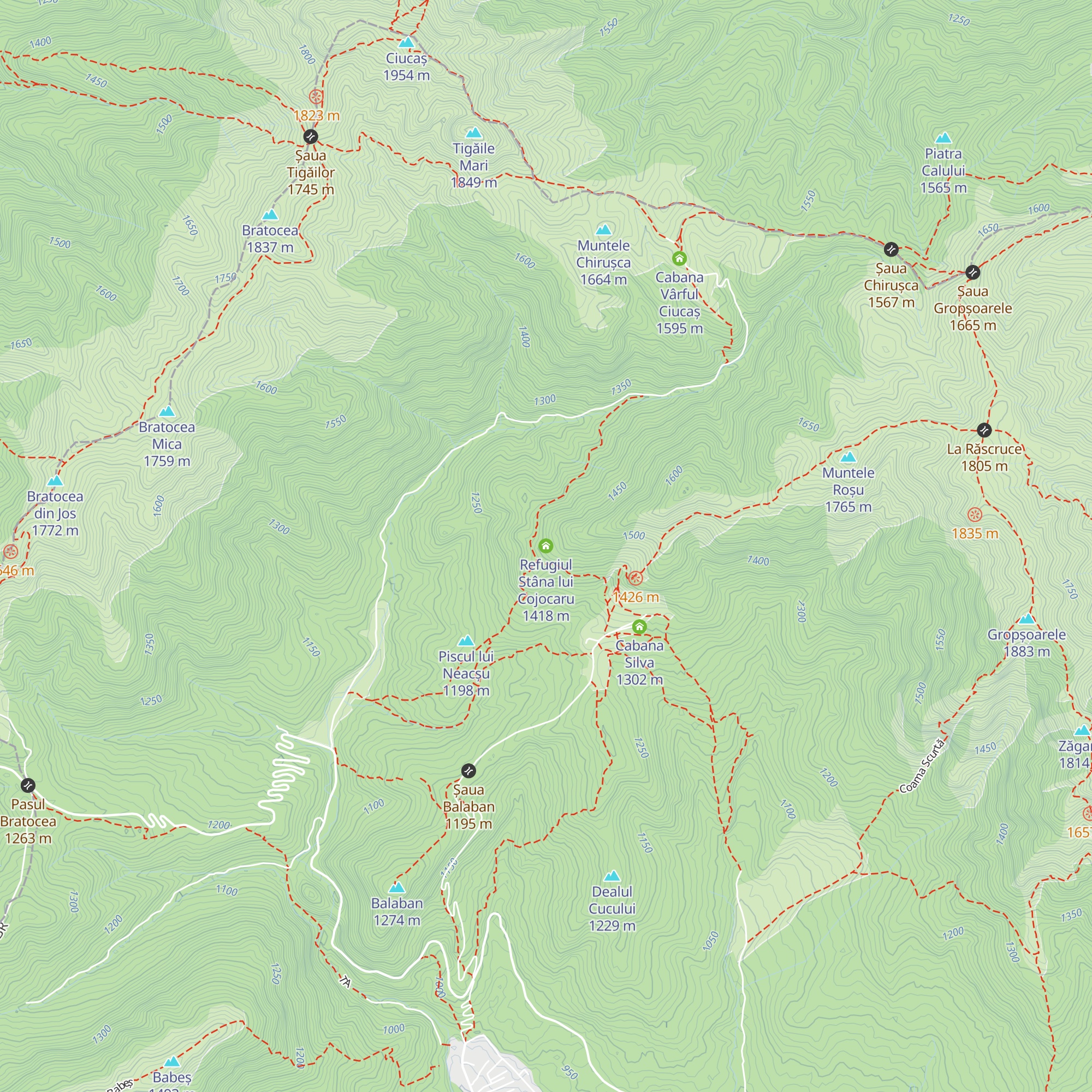 Refugiul Stâna lui Cojocaru map