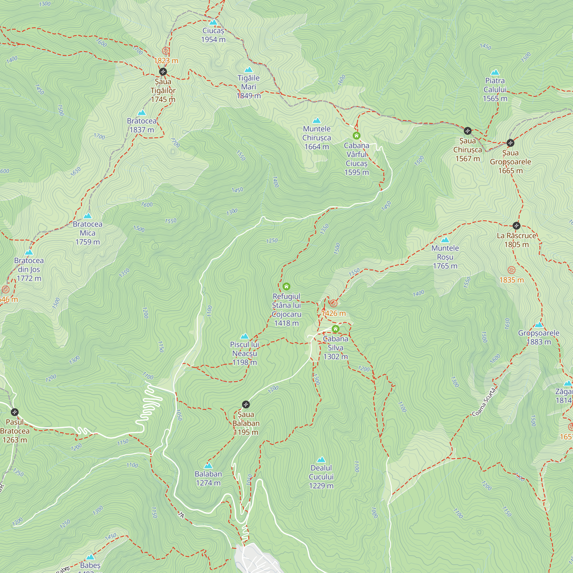 Refugiul Stâna lui Cojocaru map