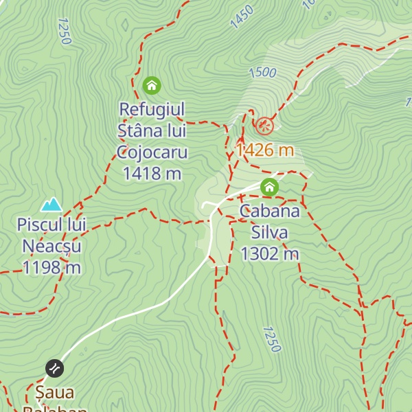 Map of Cabana Muntele Roșu
