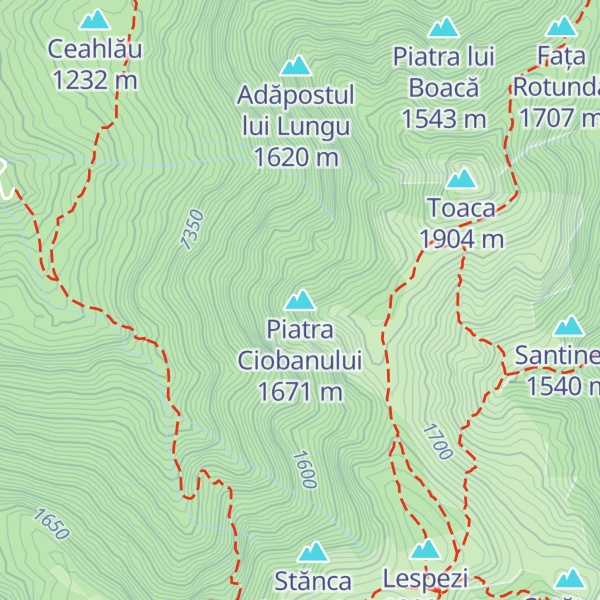 Map of Piatra Ciobanului