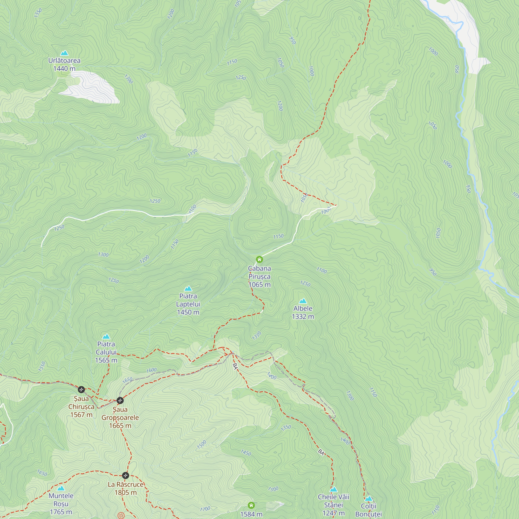 Cabana Pirușca map