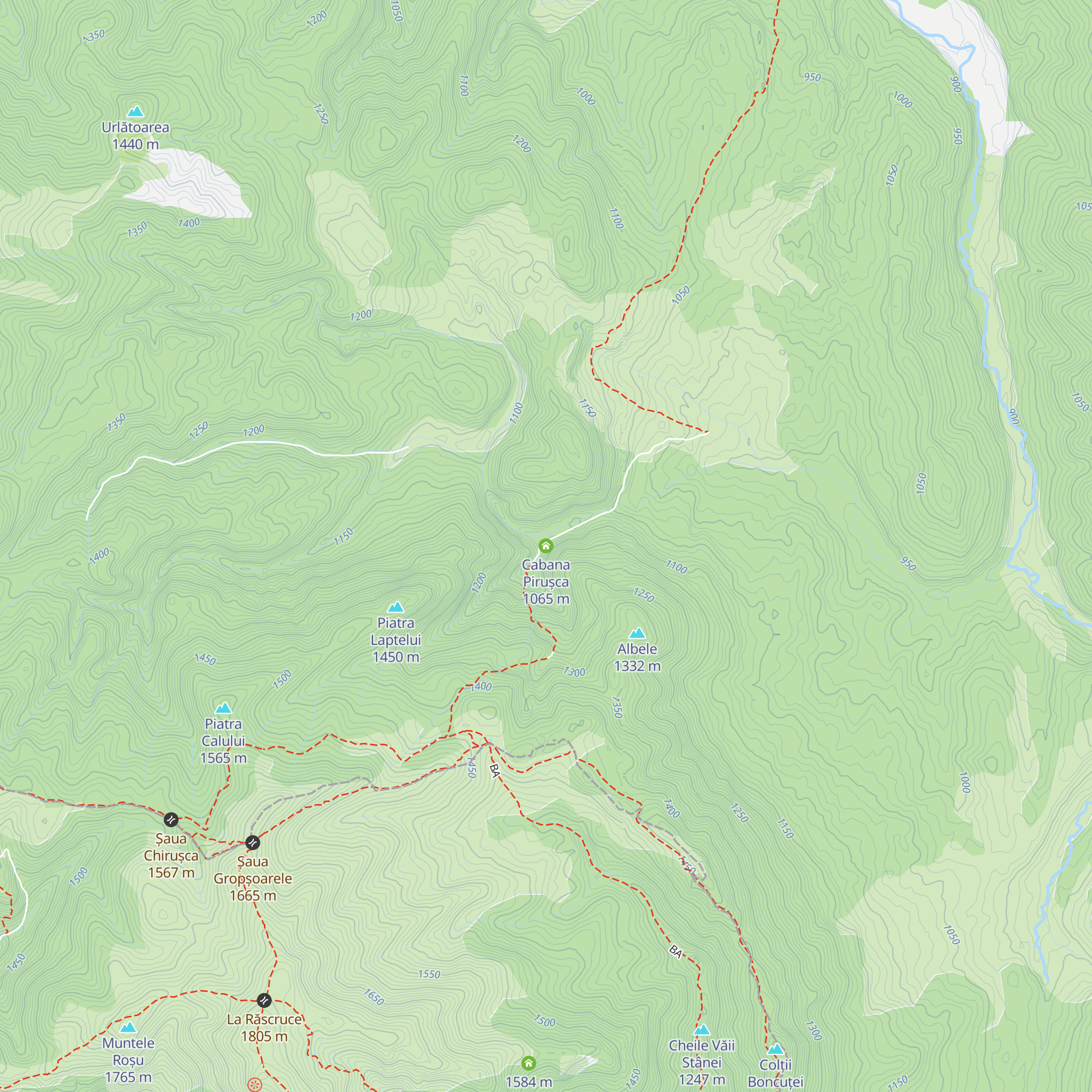 Cabana Pirușca map