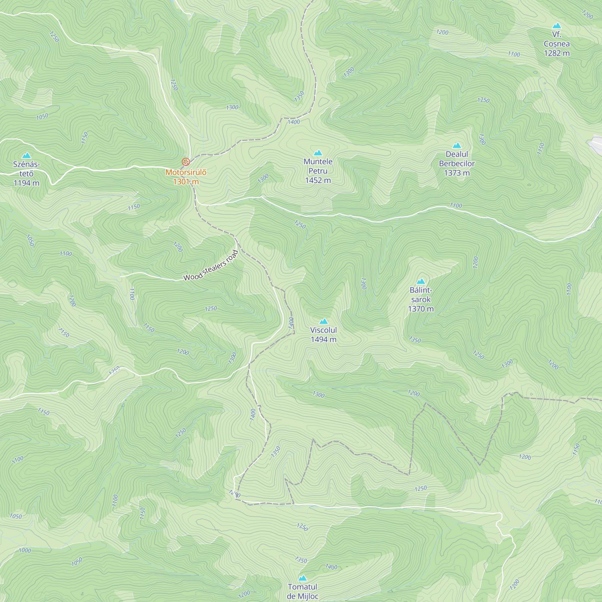 Refugiu montan Vf. Viscolul map