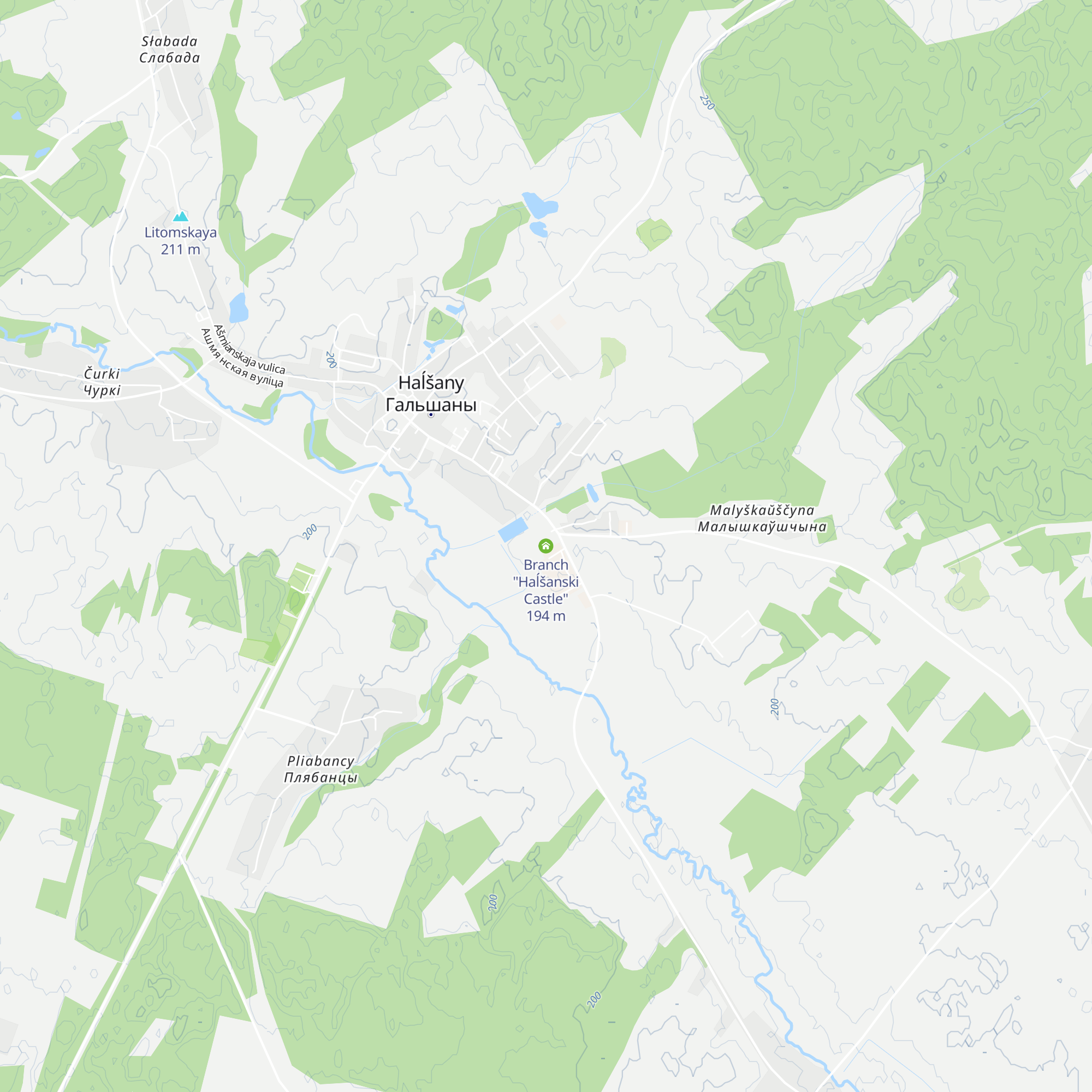 Branch "Haĺšanski Castle" map