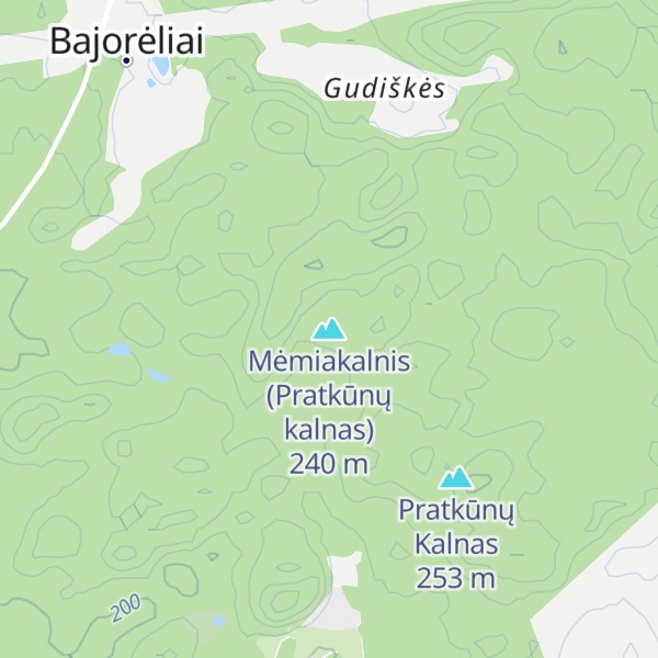 Map of Mėmiakalnis (Pratkūnų kalnas)